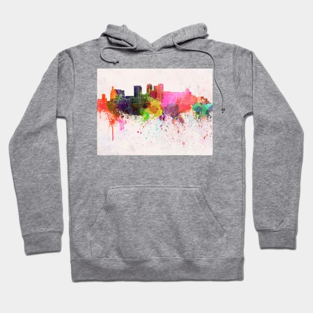 Birmingham AL skyline in watercolor background Hoodie by PaulrommerArt